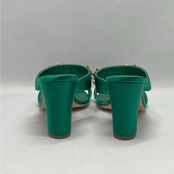 Manolo Blahnik 90MM Embellished Satin Mules size 39 - Picture 8 of 15